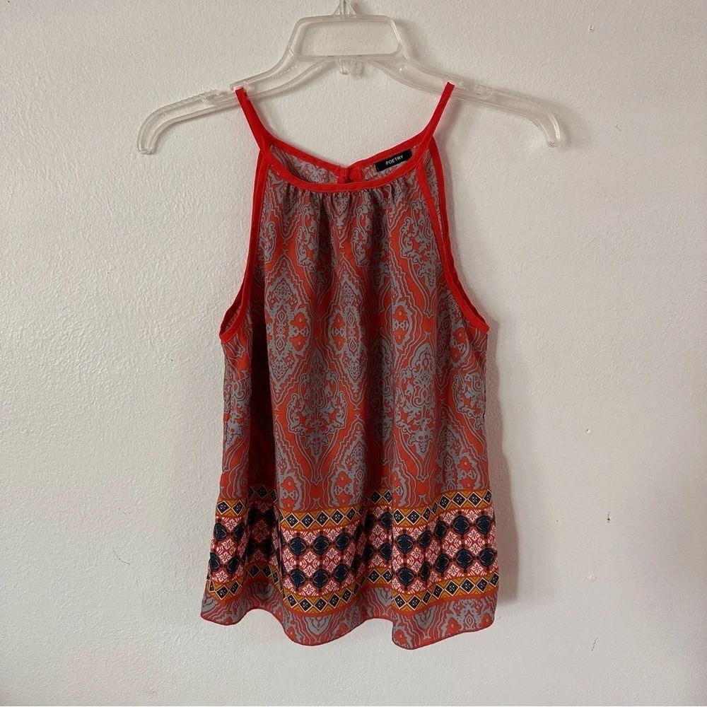 Poetry Sleeveless Geometric Lightweight Top size Small